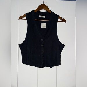 Free People We The Free Cropped Fitted Reo Sweater Vest Women XL NEW Cowgirl